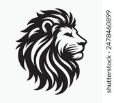 Lion head Silhouette vector styl