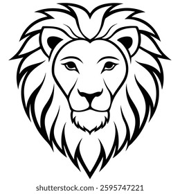 Lion Head Silhouette Vector Style