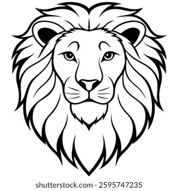 Lion Head Silhouette Vector Style
