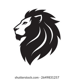 Lion Head Silhouette Vector Symbol Design