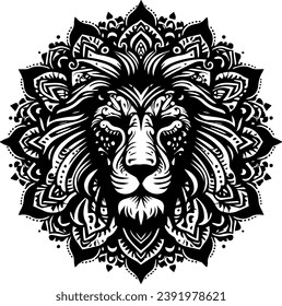 Siluetas De Cabeza De León Vector De Ilustración De Cabeza De León