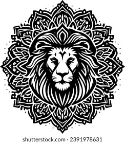 Lion Head Silhouettes Lion Head Illustration Vector