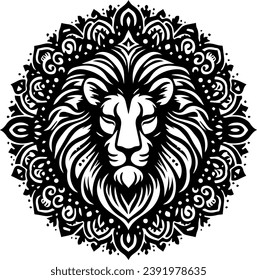 Lion Head Silhouettes Lion Head Illustration Vector