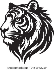 Lion head silhouette.This is an editable eps vector file.