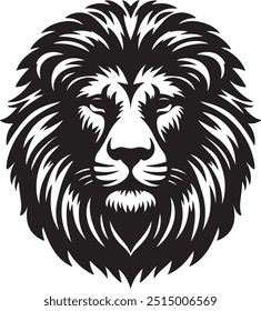 A lion head silhoutte vector art illustration