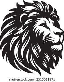 a lion head silhoutte vector art illustration