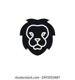 Lion head simple glyph icon. Vector solid isolated black illustration.