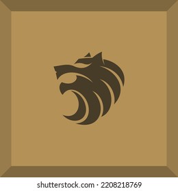 logotipo simple de cabeza de león para símbolo o icono