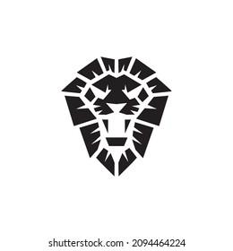Lion head simple logo vector