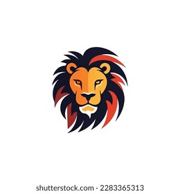 lion head simple modern logo