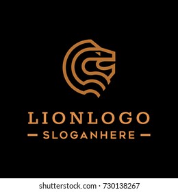 Lion head simple modern logo