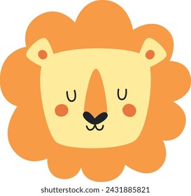 Lion Head Sleeping Vector Illustration