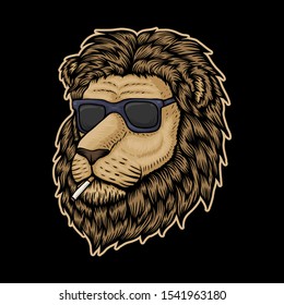 Lion Head Smoke  vector illustration for your company or brand