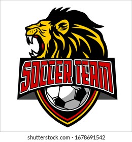 LION HEAD SOCCER TEAM LOGOS
