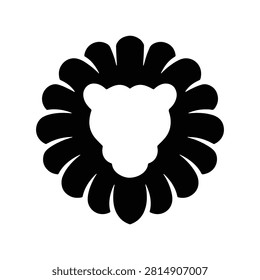 Lion Head Solid Silhouette Icon