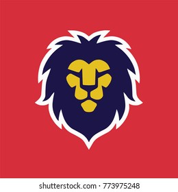 Lion Head Sports Esports Simple Logo Design Vector Icon