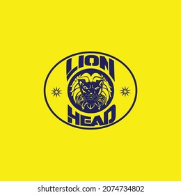 lion head stamp vector icon