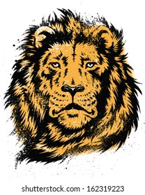 Lion Head Stencil Vector