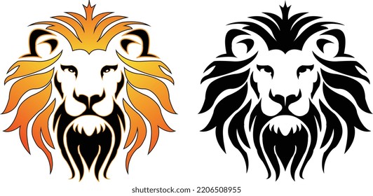 
Ilustración del vector de la cabeza del león para tatuaje