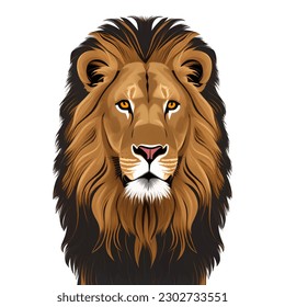 lion head with style hand drawn watercolor digital painting illustration