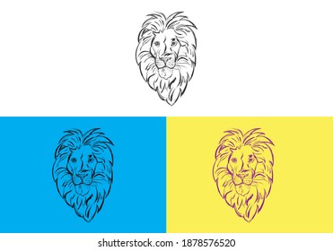 Lion Head Symbol Design Illustration