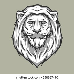 Lion head symbol. Vintage style.