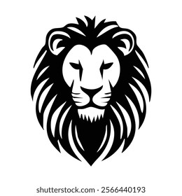 Lion Head Symmetry: Monochrome Vector Art for Stunning Branding and Fashion Prints