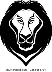 Tatuaje de la cabeza de león, ilustración del tatuaje, vector sobre un fondo blanco.