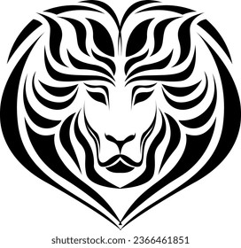 Lion head tattoo, tattoo illustration, vector on a white background.