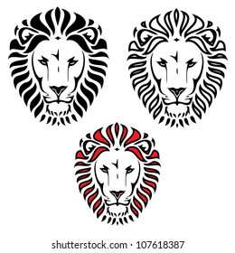 Lion Head Tattoo - Vector Illustration