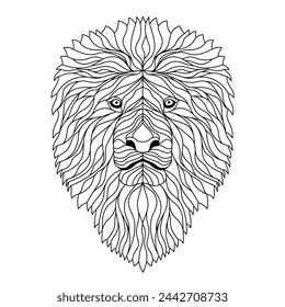 lion head tattoo vector illustration