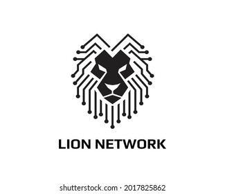 Lion Head Technology Logo Design