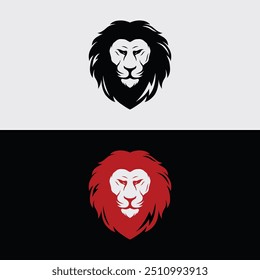 Logotipo de Plantilla de cabeza de león con edición de Ilustración vectorial creativa.