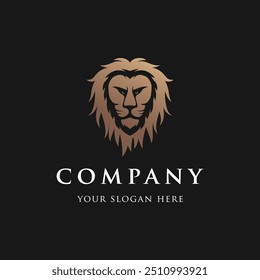 Lion head template logo with creative vector illustration editing.