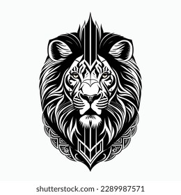 lion head with terrible art