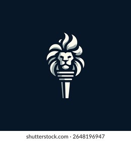Lion head torch logo for sale