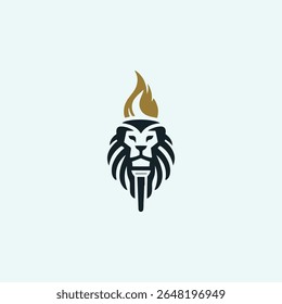 Lion head torch logo for sale