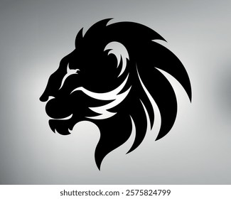 Lion head tribal tattoo design. vector simple drawing of the king of beasts. lion logo