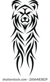 Lion head tribal tattoo vector illustration