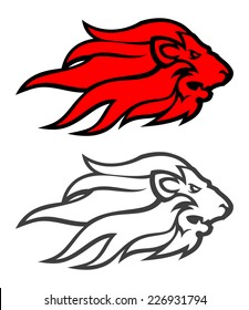 Lion head in two variants.