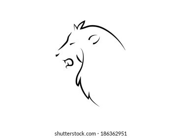 Lion Head. Vector