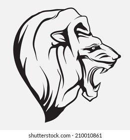 Lion head. Vector.