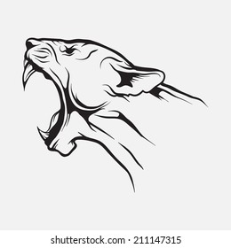 Lion head. Vector.