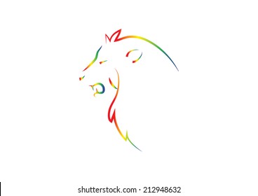 Lion Head. Vector