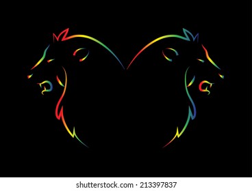 Lion Head. Vector