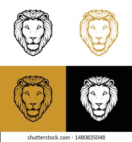 
lion head vector with alternative colors