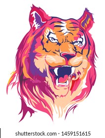 Lion Head. Vector of animals.