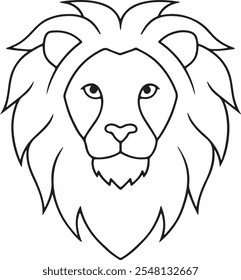 Lion head vector art black color illustration