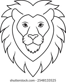 Lion head vector art black color illustration