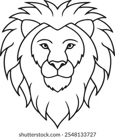 Lion head vector art black color illustration